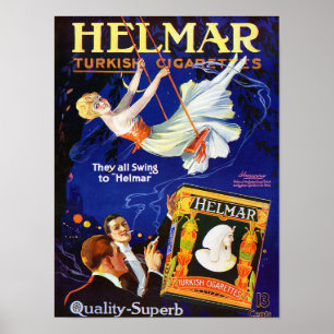 VINTAGER ZIGARETTE UND DRUCKEN POSTER