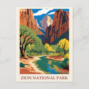 Vintager Zion Nationalpark Utah Postkarte