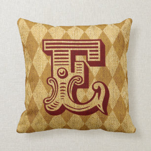 Vintager Zirkus-Buchstabe E Kissen