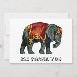 Vintager Zirkus darstellender Elefantenzirkus, Dankeskarte