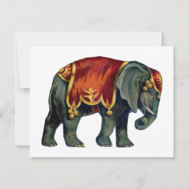 Vintager Zirkus darstellender Elefantenzirkus, Mitteilungskarte