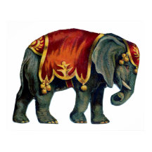 Vintager Zirkus darstellender Elefantenzirkus, Pos