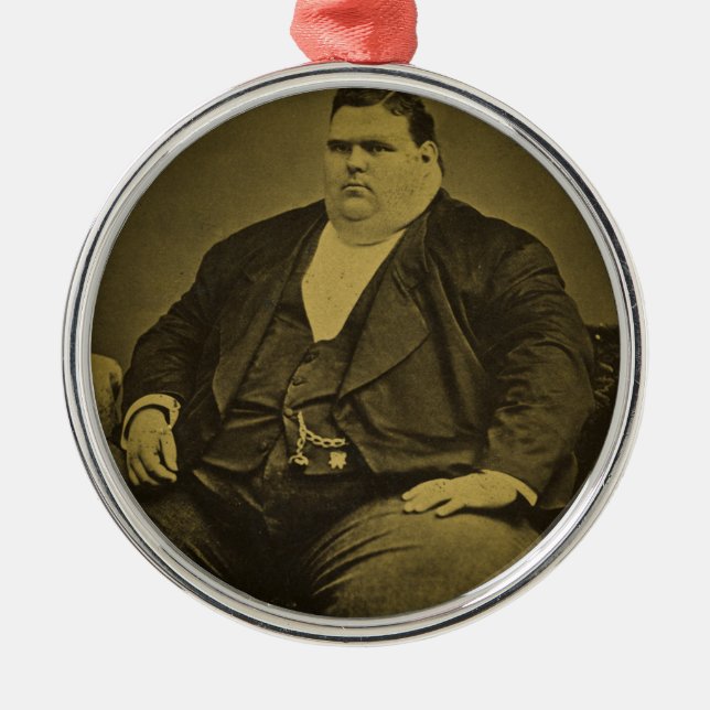 Vintager Zirkus-Freaksideshow-Fett-Mann Ornament Aus Metall (Vorne)