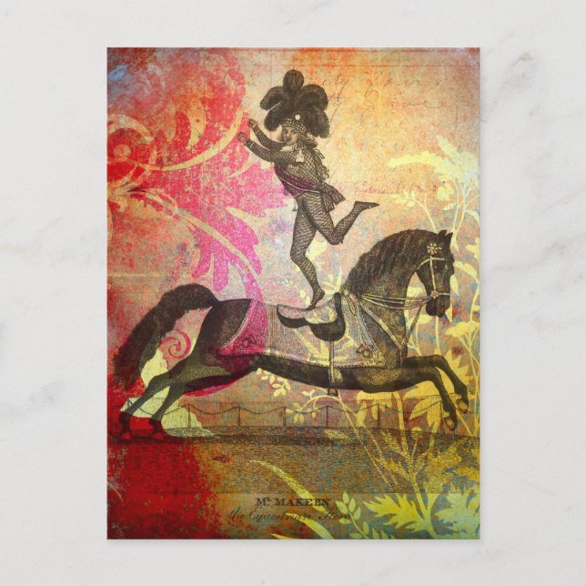 Vintager Zirkus Postkarte (Vorderseite)