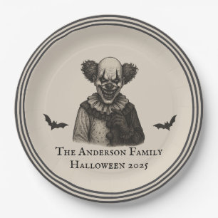 Vintager Zirkus   Spuk Karnevalthema Halloween Pappteller