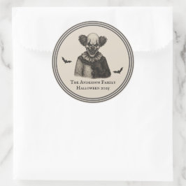 Vintager Zirkus | Spuk Karnevalthema Halloween Runder Aufkleber