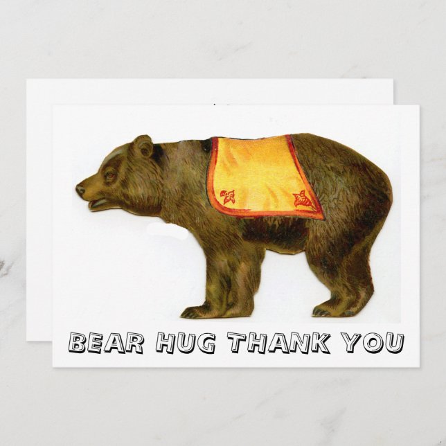 Vintager Zirkusbär darstellend Dankeskarte (Vorne/Hinten)