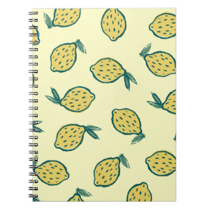 Vintager Zitronen: Gelber Citrus Hintergrund Notizblock