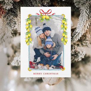 Vintager Zitronenrahmen Foto Weihnachtsgrüßkarte Ankündigung