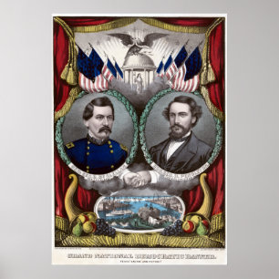 Vintager ziviler Kriegs-demokratische Poster