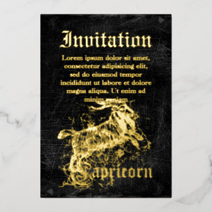 Vintager Zodiac-Hartkorn Folieneinladung