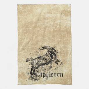 Vintager Zodiac-Hartkorn Geschirrtuch