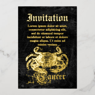 Vintager Zodiakarzinom  Folieneinladung