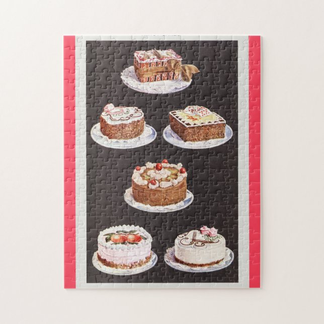 Vintager Zuckerguss zum Nachtisch mit Retro Puzzle (Vertikal)