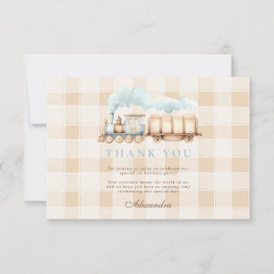 Vintager Zug 1. Geburtstag Dankeskarte