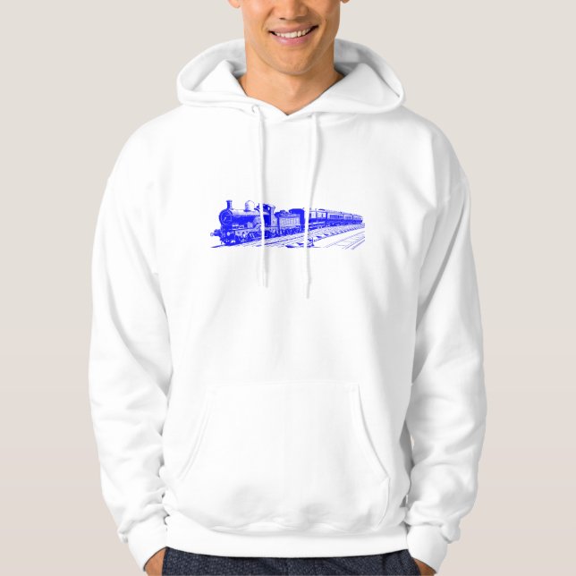 Vintager Zug - Blau Hoodie (Vorderseite)