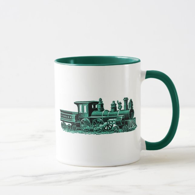 Vintager Zug im Grün Tasse (Rechts)