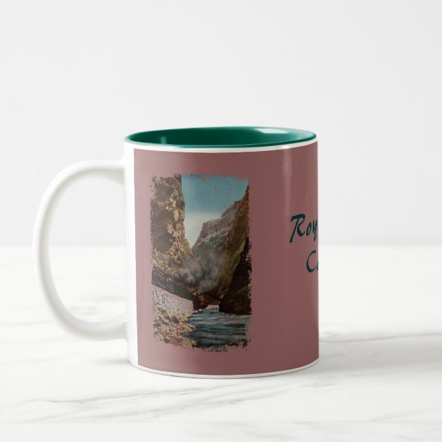 Vintager Zug in Royal Gorge Kaffee Tasse (Links)
