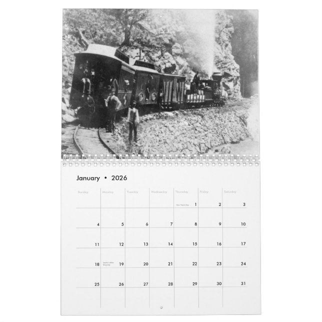 Vintager Zug-Kalender Kalender (Jan 2026)