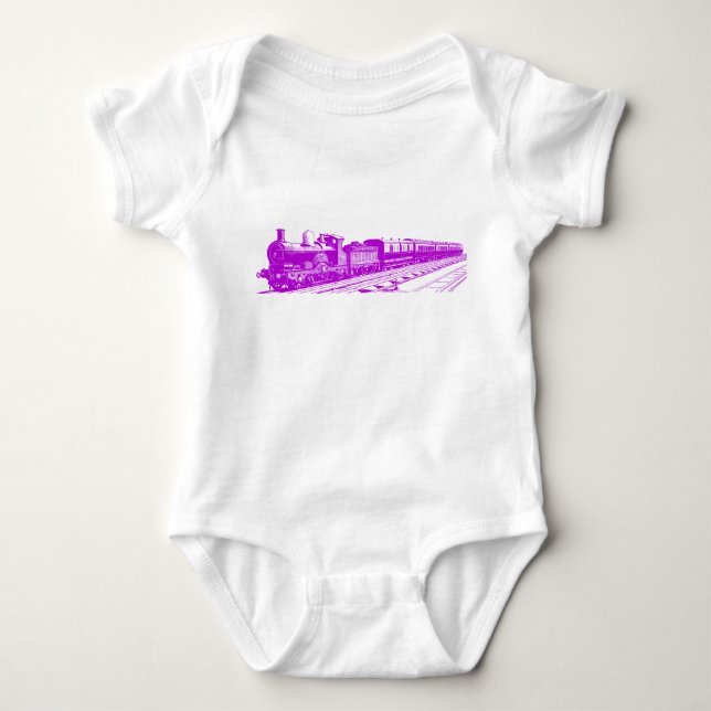 Vintager Zug - Lila Baby Strampler (Vorderseite)