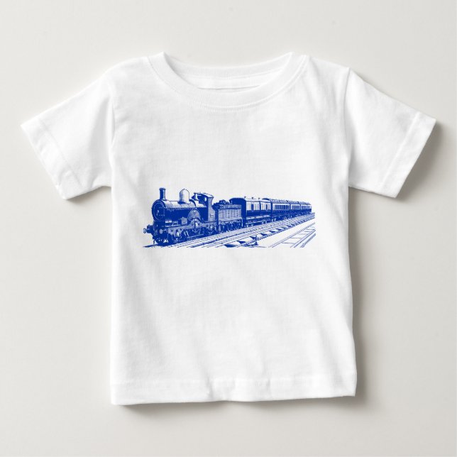 Vintager Zug - Marine Baby T-shirt (Vorderseite)