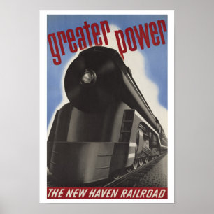Vintager Zug nach New Haven Poster