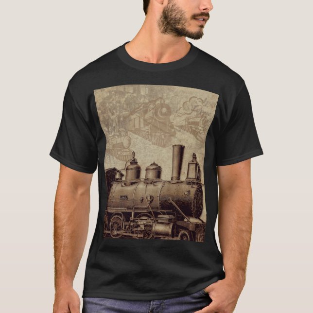 Vintager Zug und alte Eisenbahn T-Shirt (Vorderseite)
