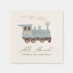 Vintager Zugverkehr Geburtstag Serviette