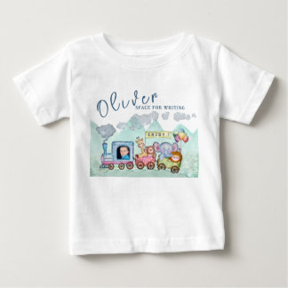 Vintager Zugverkehr Geburtstagswasser Foto Baby T-shirt
