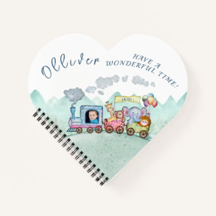 Vintager Zugverkehr Geburtstagswasser Foto Notizbuch