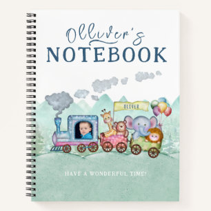 Vintager Zugverkehr Geburtstagswasser Foto Notizbuch