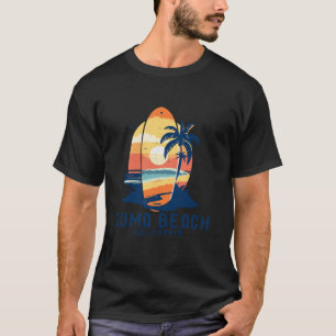 Vintager Zuma Beach California Surfboard Beach Lon T-Shirt