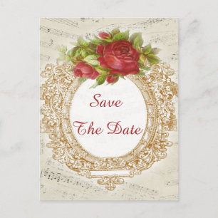 Vintages 100. Geburtstags-Rosen-Rahmen-Musik-Blatt Ankündigungspostkarte