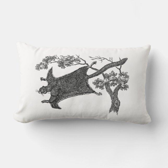 Vintages 1800s Fliegen-Eichhörnchen - Lendenkissen (Vorderseite)