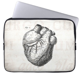 Vintages 1800s Herz-Retro Herzanatomie-Herzen Laptopschutzhülle
