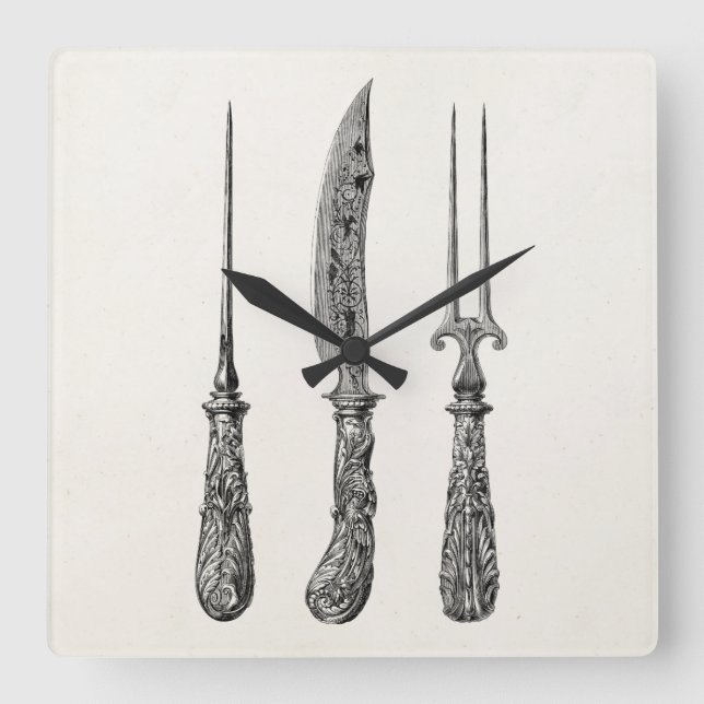 Vintages 1800s quadratische wanduhr (Vorderseite)