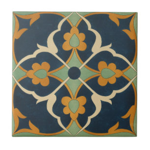 Vintages 1884 Ornamental-Keramik-Kunst-Grün Fliese