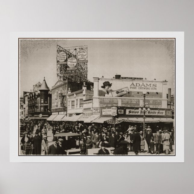 Vintages 1922 Atlantic City Boardwalk Foto Poster (Vorne)