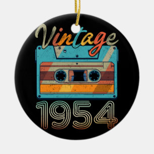 Vintages 1954 Kassettenband Retro 69. Geburtstag 6 Keramik Ornament