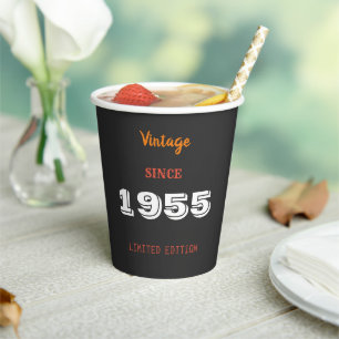 Vintages 1955 Limited Edition 70. Geburtstagspapie Pappbecher