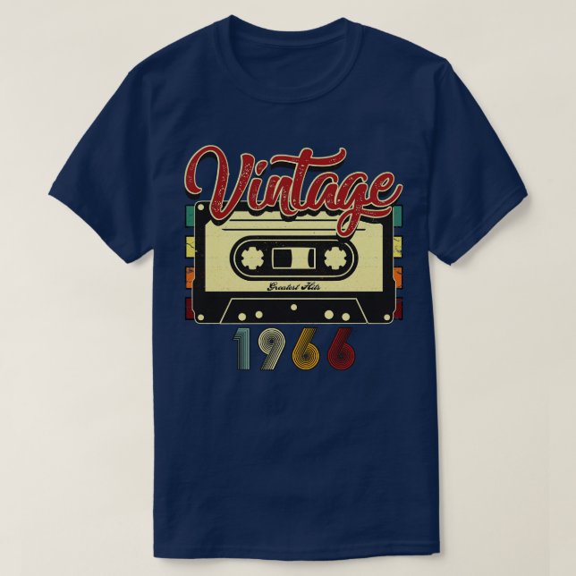 Vintages 1966 Bestes Kassettenband T-Shirt (Design vorne)