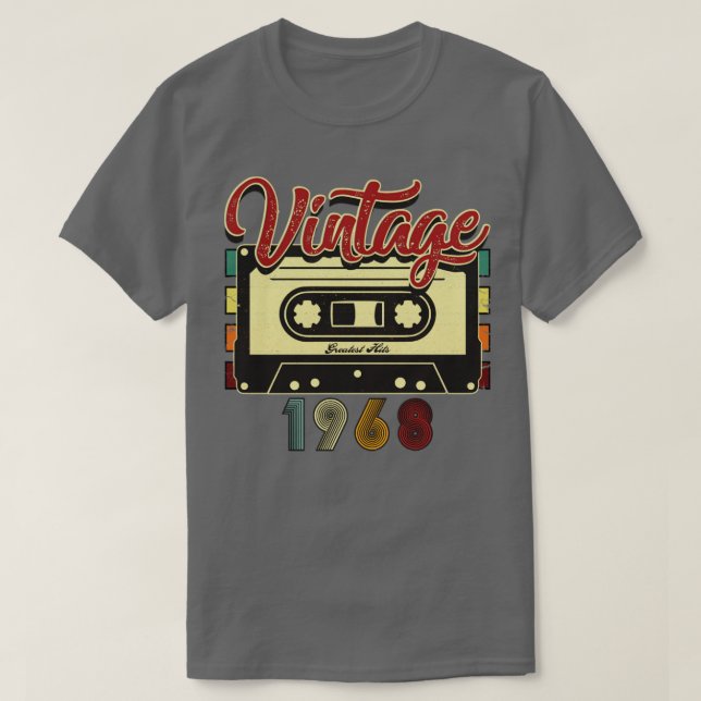 Vintages 1968 Bestes Kassettenband T-Shirt (Design vorne)
