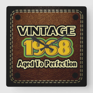 Vintages 1968 - Gealtert zur Perfektion Quadratische Wanduhr