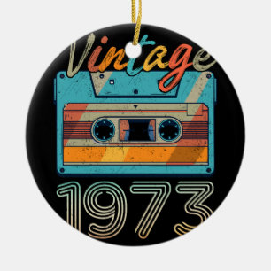 Vintages 1973 Kassettenband Retro 50. Geburtstag 5 Keramik Ornament