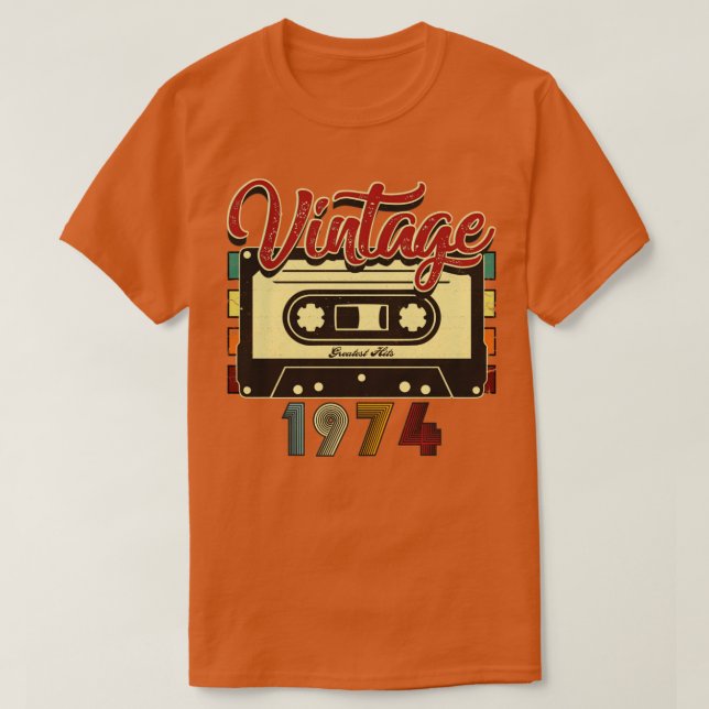 Vintages 1974 Bestes Kassettenband T-Shirt (Design vorne)