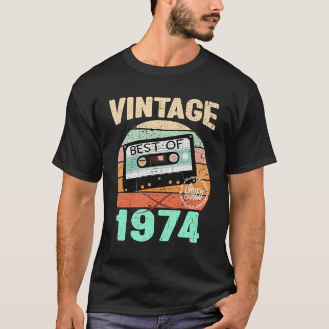 Vintages 1974 Vintages Kassettenband Best of T-Shirt (Vorderseite)
