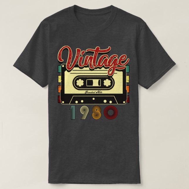 Vintages 1980 Bestes Kassettenband T-Shirt (Design vorne)