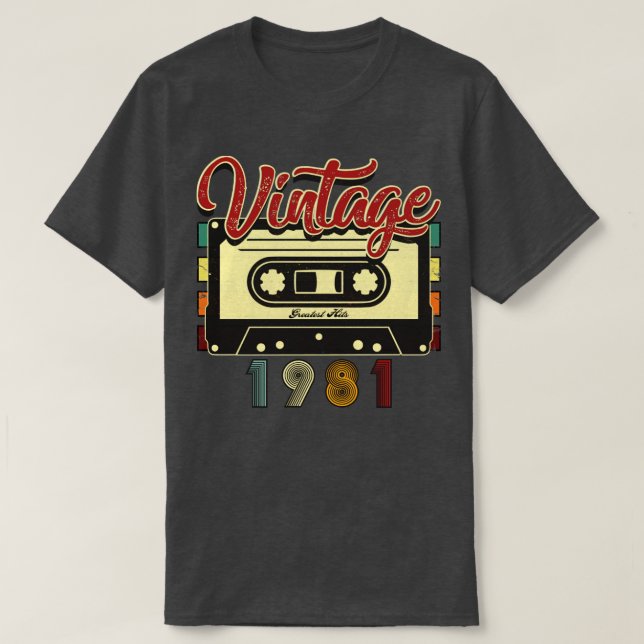 Vintages 1981 Bestes Kassettenband T-Shirt (Design vorne)
