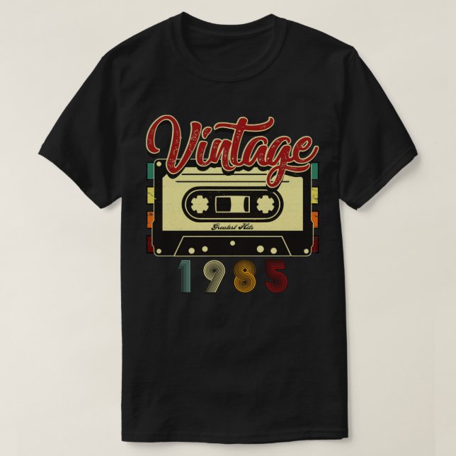 Vintages 1985 Bestes Kassettenband T-Shirt (Design vorne)