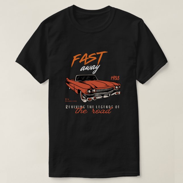 Vintages 1988 Fast Car Graphic T - Shirt Design (Design vorne)